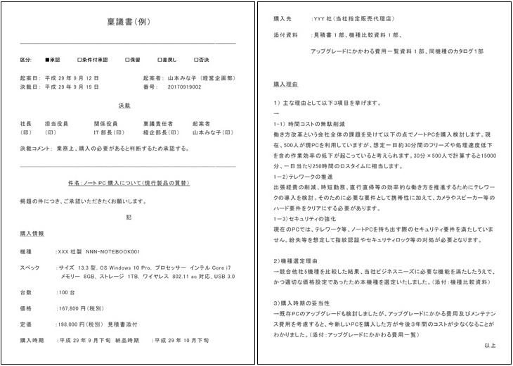 稟議書の書き方を伝授 Pc導入のフォーマット例文付 Work It